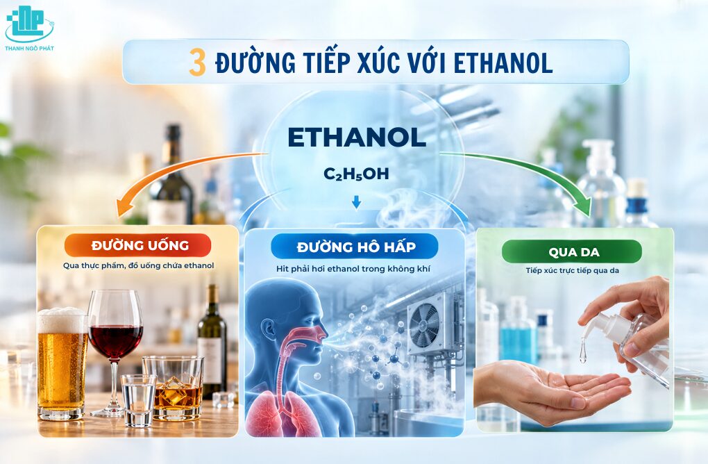 Ethanol có độc không? Sự thật về độc tính và liều lượng an toàn 4 Ethanol Gây Độc Qua Những Con Đường Nào