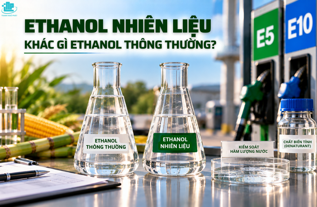 Xăng pha Ethanol là gì? Xăng E5, E10 khác nhau như thế nào? 2 Ethanol nhiên liệu khác gì Ethanol thông thường