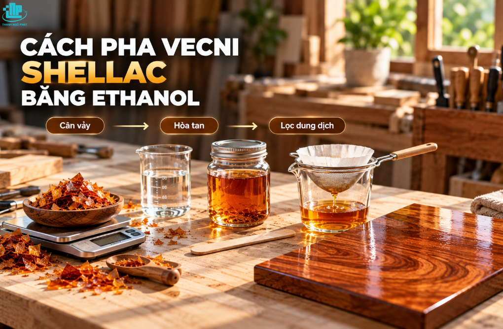 Cồn Ethanol Công Nghiệp có dùng để pha vecni gỗ được không? 4 Cách pha vecni shellac