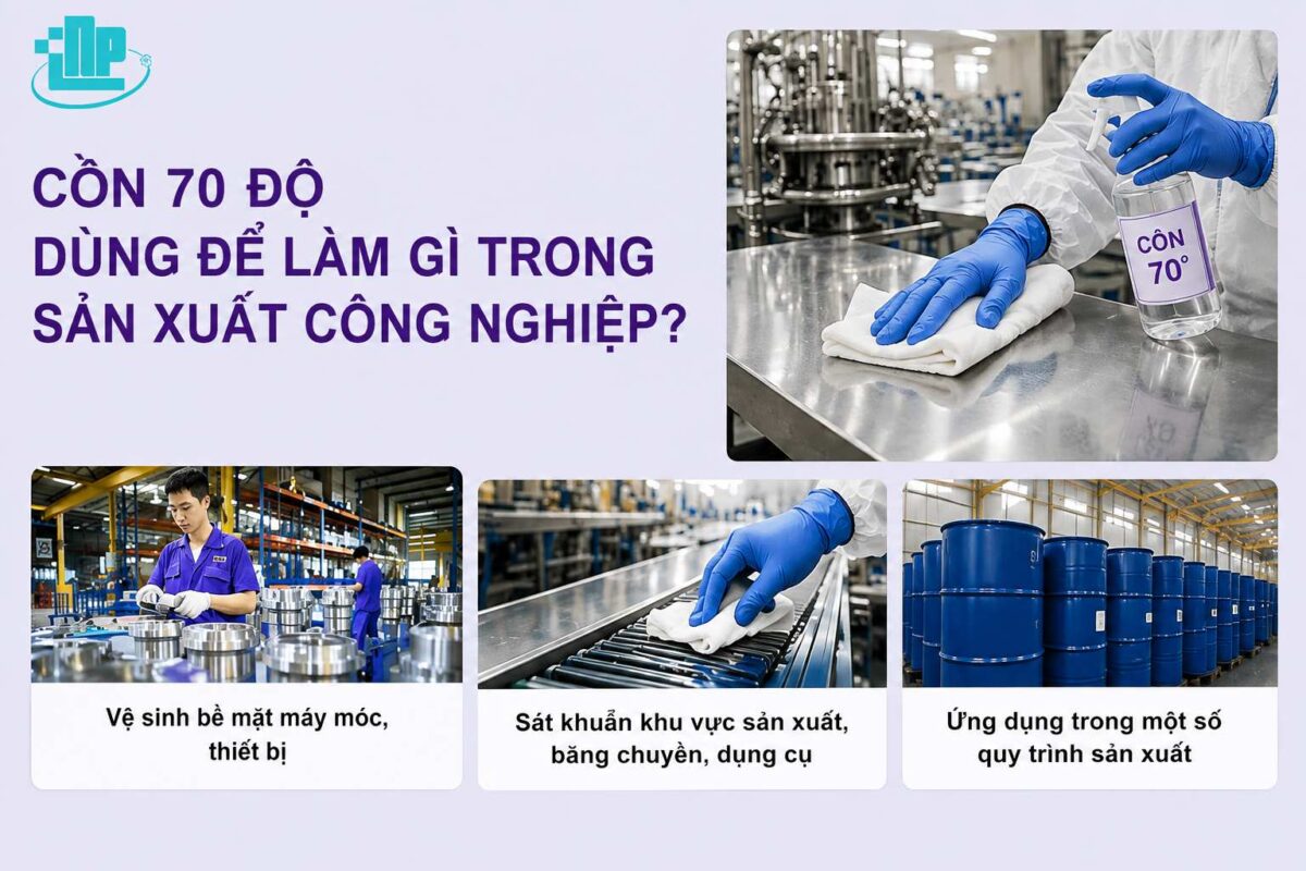 Cồn 70 độ dùng để làm gì? Được sử dụng trong những lĩnh vực nào? 4 Cồn 70 độ dùng để làm gì trong sản xuất công nghiệp