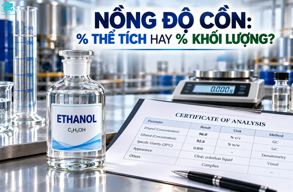 Nồng Độ Cồn tính theo % thể tích hay % khối lượng