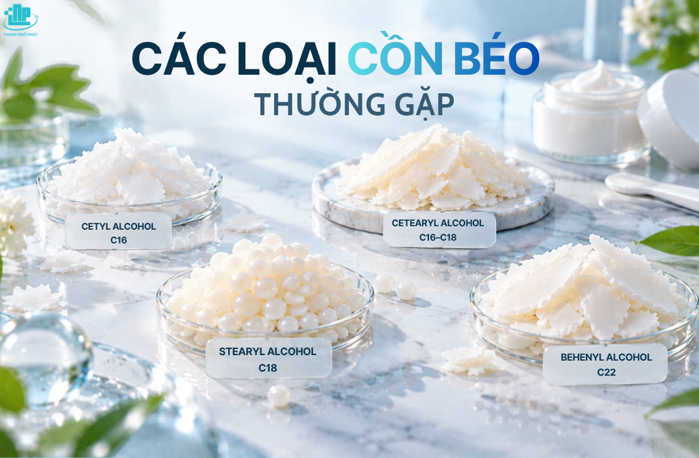 Cồn Béo trong kem dưỡng có tác dụng gì? Có an toàn không? 3 Các loại Fatty Alcohol thường gặp