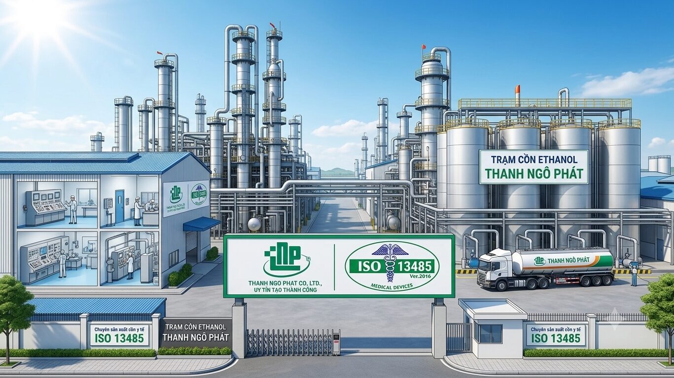 Cồn Y Tế Đạt Chuẩn ISO 13485 - Thanh Ngô phát