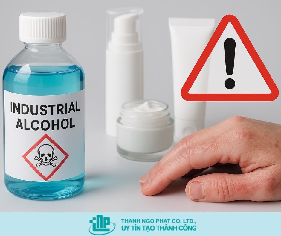 Dùng mỹ phẩm chứa cồn công nghiệp sẽ gây kích ứng