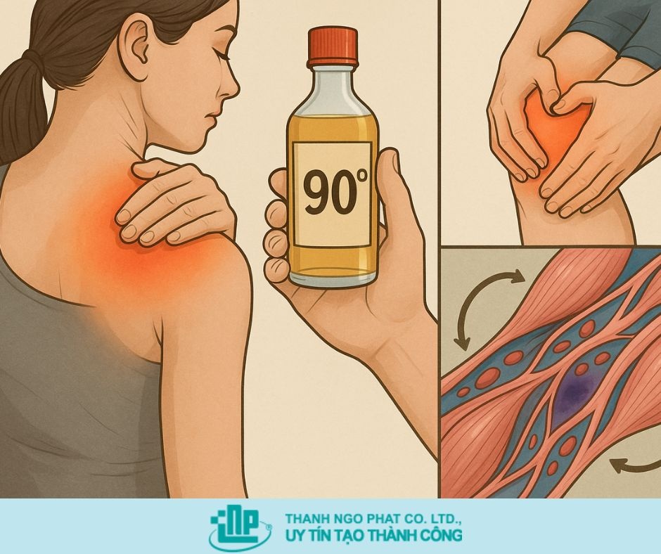 cồn 90 độ trong dầu xoa bóp 