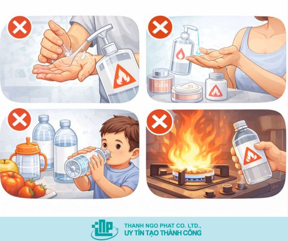 SỬ DỤNG CỒN CÔNG NGHIỆP ĐÚNG CÁCH ĐỂ ĐẢM BẢO AN TOÀN VÀ TRÁNH RỦI RO 3 Những sai lầm khi sử dụng cồn công nghiệp