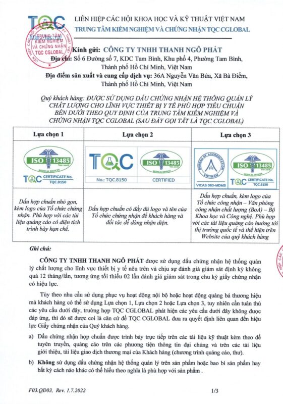 cồn y tế đạt chuẩn ISO 13485 - Thanh Ngo Phat 2