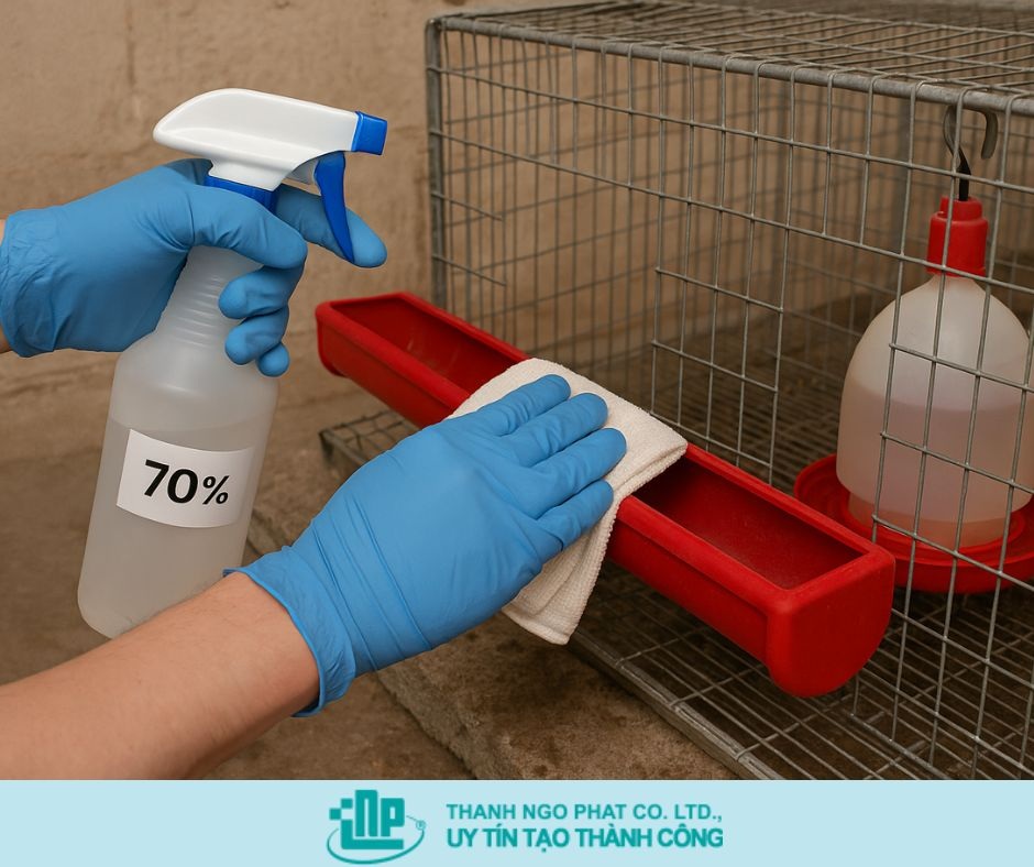 ethanol 70 độ trong vệ sinh chuồng trại