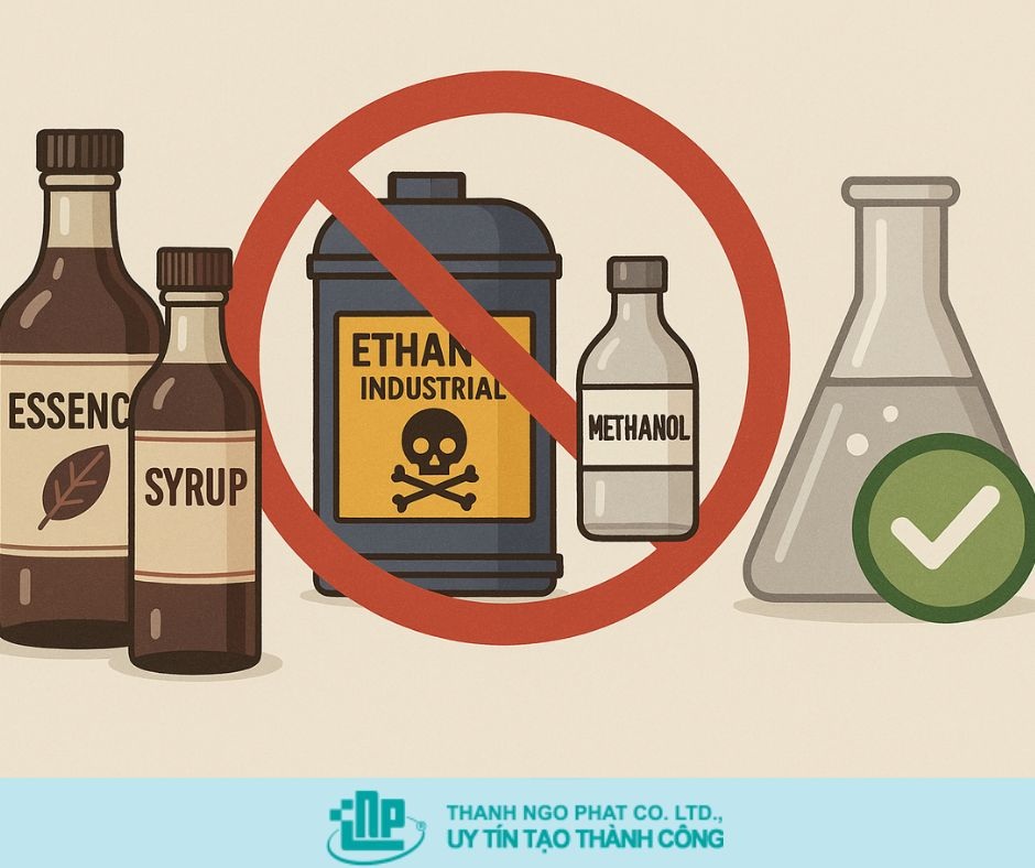 VÌ SAO CẦN DÙNG ETHANOL TINH KHIẾT ĐỂ SẢN XUẤT SYRUP VÀ ESSENCE? 1 ethanol tinh khiết