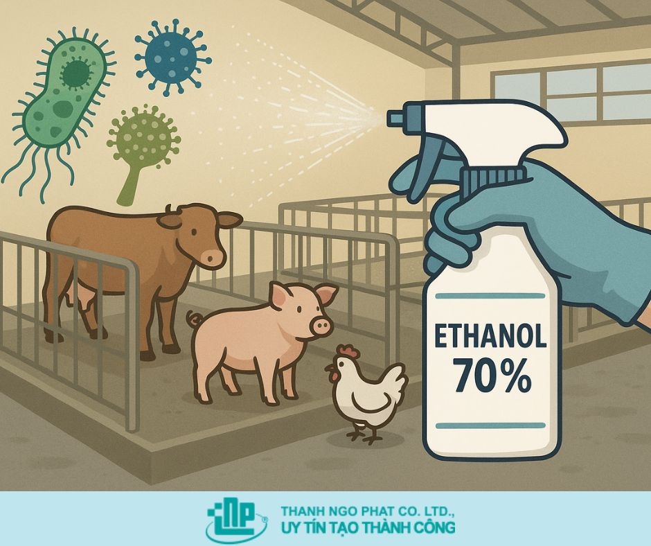 tác dụng của ethanol 70 độ trong vệ sinh chuồng trại